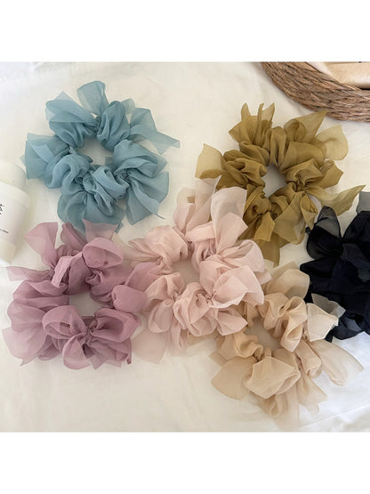 Gifty - Polyester Bow Detail Round Scrunchie Hair Tie