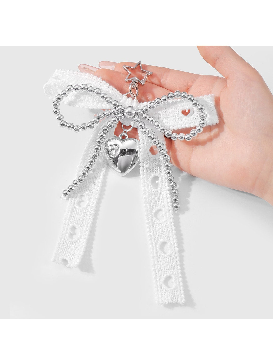 Keypus - Y2K Heart Bow Beaded Bag Charm Keychain