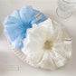 Gifty solid color ruched scrunchie in pastel pink on white background