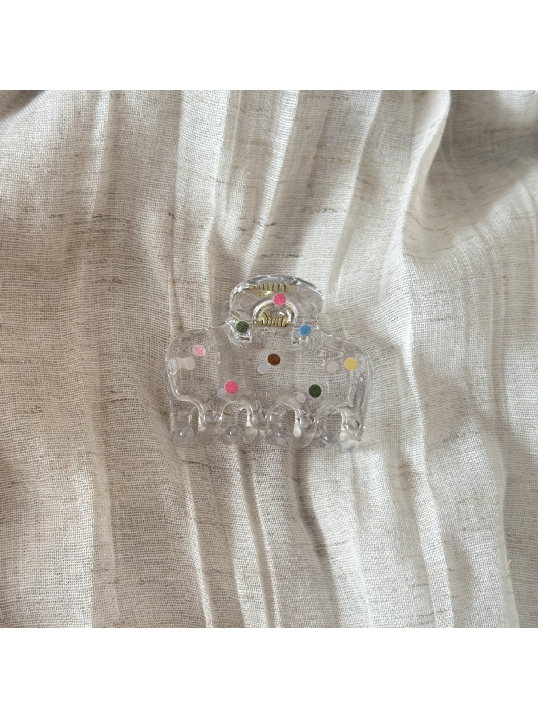 Beau - Acrylic Polka Dot Bow Geometric Claw Clip