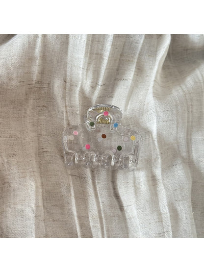 Beau - Acrylic Polka Dot Bow Geometric Claw Clip