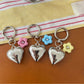 Keypus - Alloy Heart and Flower Bag Hanging Keychain