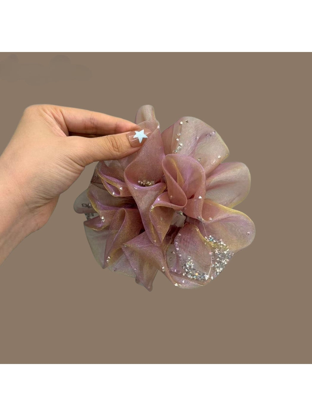 Gifty - Mesh Sparkle Polyester Scrunchie