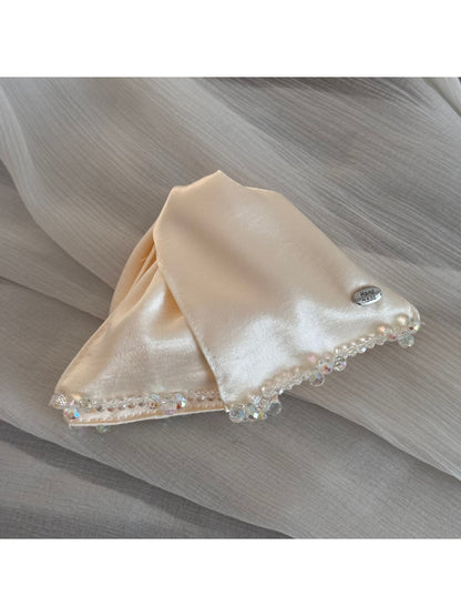 Beau - Satin Look Beaded Triangle Claw Clip