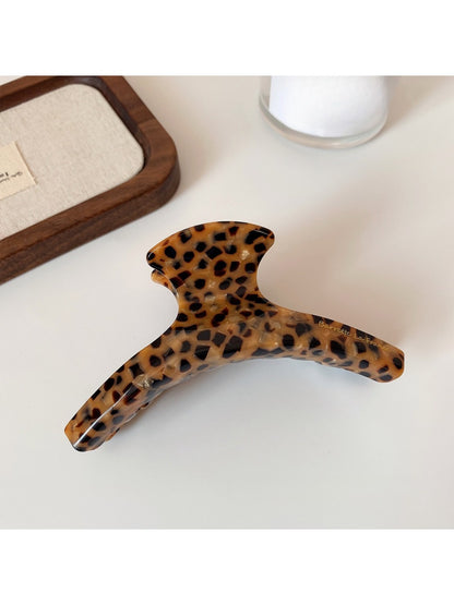 Beau - Vintage Leopard Print Minimalist Claw Clip