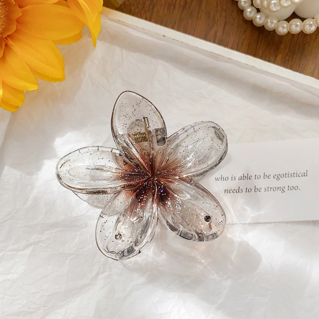 Beau - Glitter Flower Shaped Sweet Claw Clip