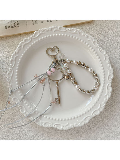 Keypus - Alloy Beaded Sweet Style Bag Charm Keychain