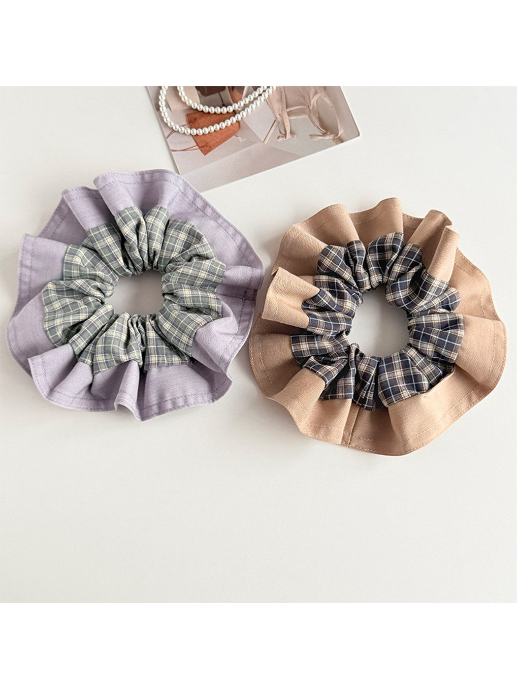Gifty - Patchwork Plaid High Elastic Scrunchie