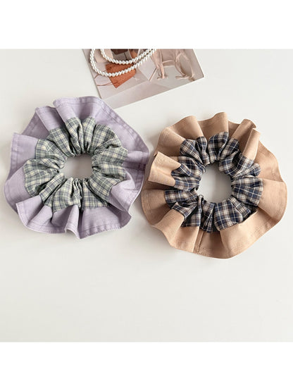 Gifty - Patchwork Plaid High Elastic Scrunchie