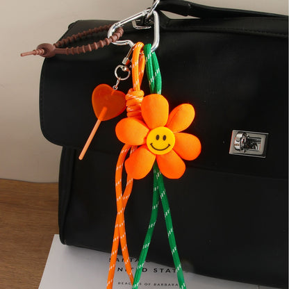 Keypus - Smiley Flower Fabric Keychain Bag Charm