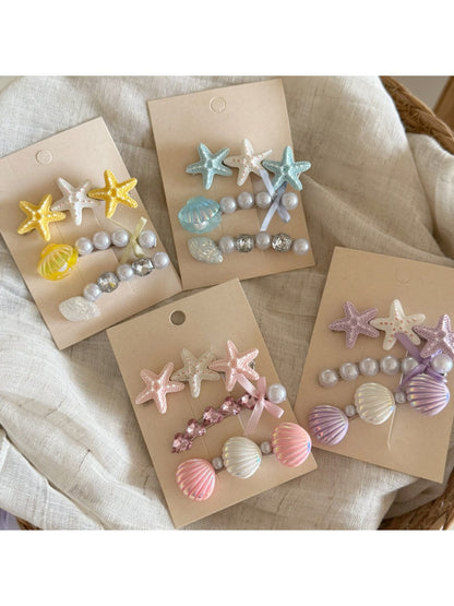 Beau - Acrylic Alloy Starfish Hair Clip Set