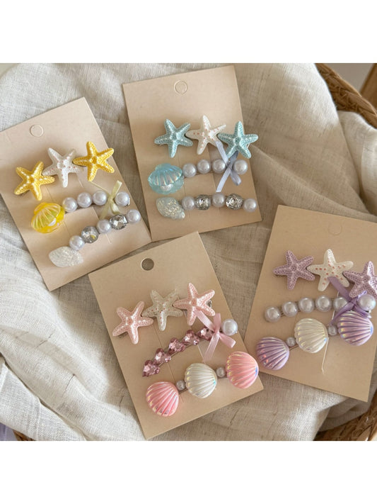 Beau - Acrylic Alloy Starfish Hair Clip Set