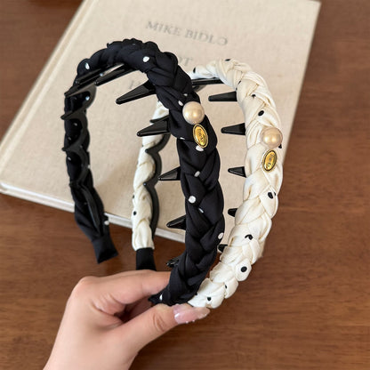 Gifty - Braided Polka Dot Toothed Women's Headband