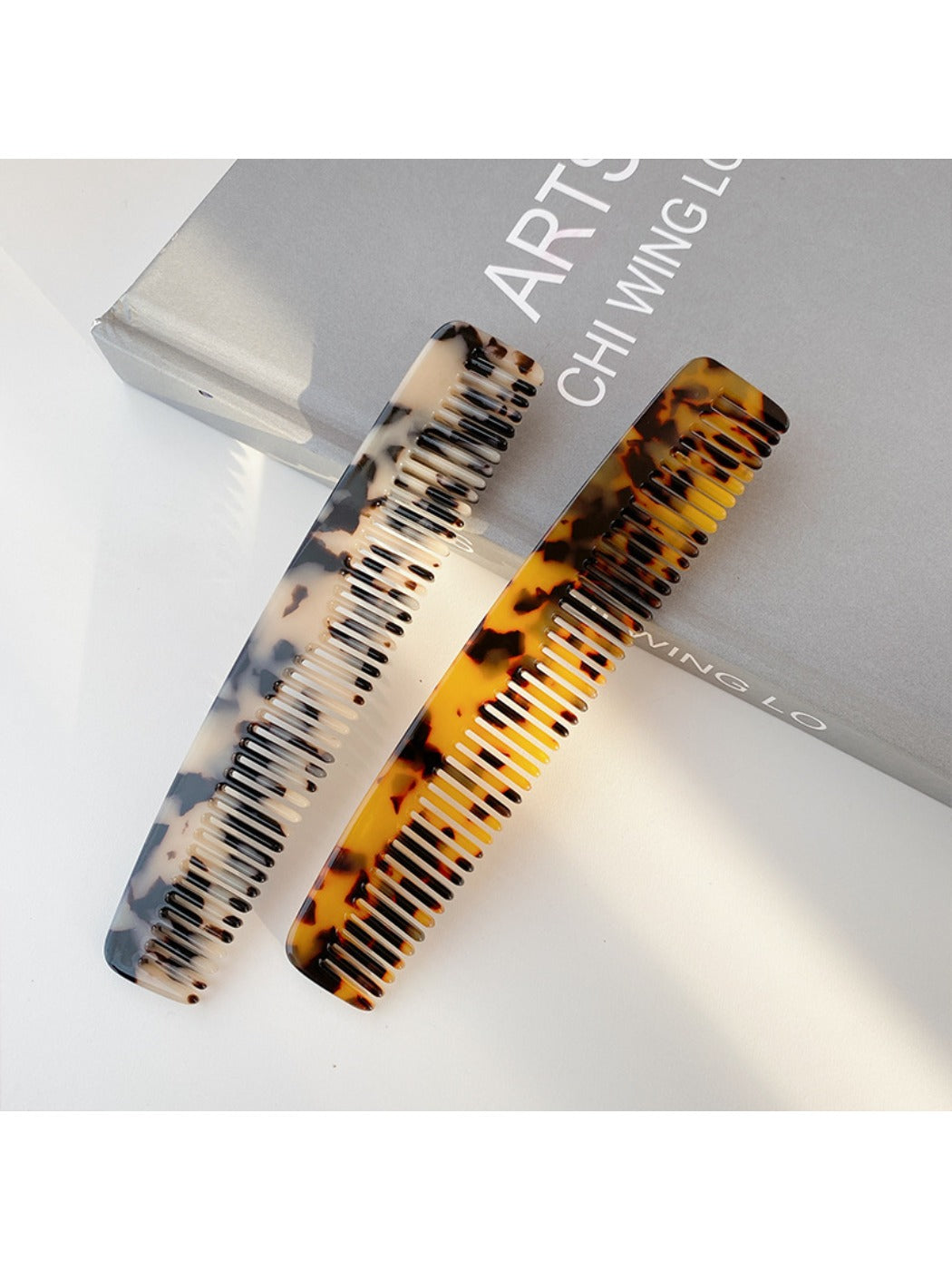 Camerow - Vintage Marble Hair Comb Stylish Acetate