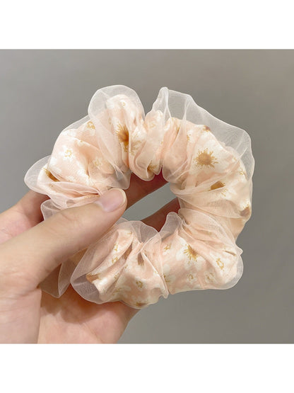Gifty -  Double-Layer Mesh Daisy Scrunchies