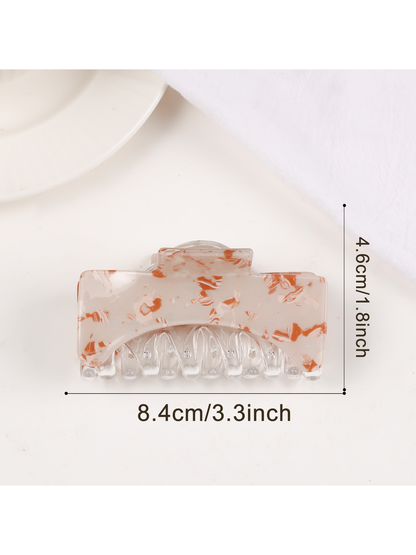 Beau - Large Square Marbled Texture Claw Clip