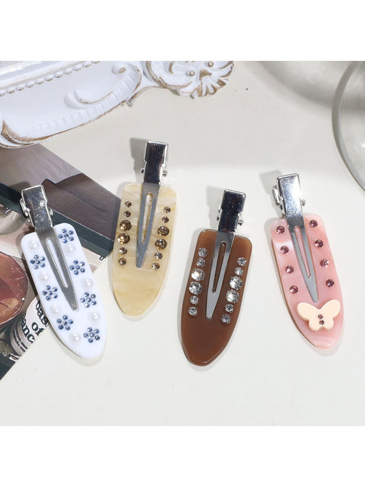 Beau - Acrylic Alloy Floral Butterfly Side Hair Clip