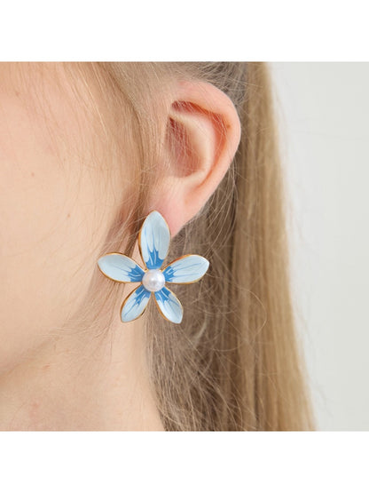 Earedge - Minimalist Color-Block Petal Earrings
