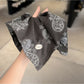 Gifty - Retro Fashionable Paisley Print Square Scrunchie