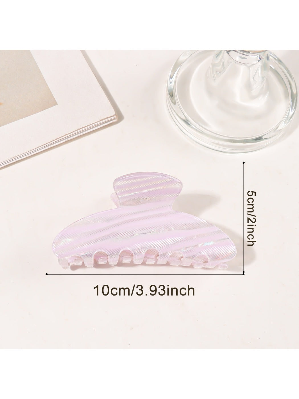 Beau - Striped Half Round Hair Claw Clip