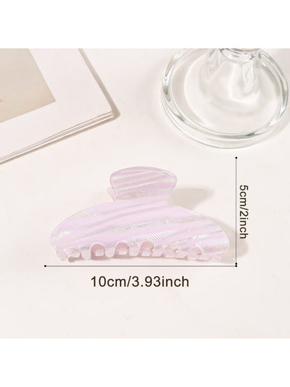 Beau - Striped Half Round Hair Claw Clip