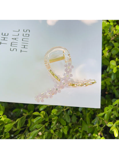 Beau flower crisscross hair claw clip packaging with brand logo