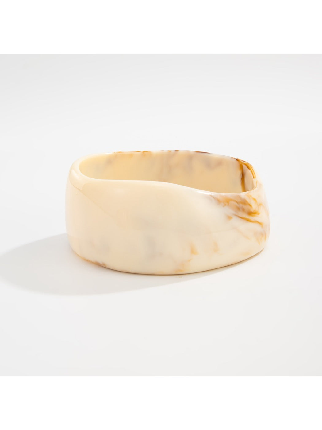 Top view of Lovra vintage wide bracelet displaying unique marble pattern details