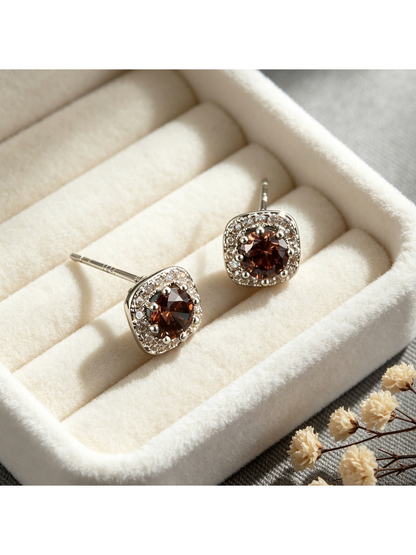 Earedge - Square Alloy Geometric Stud Earrings