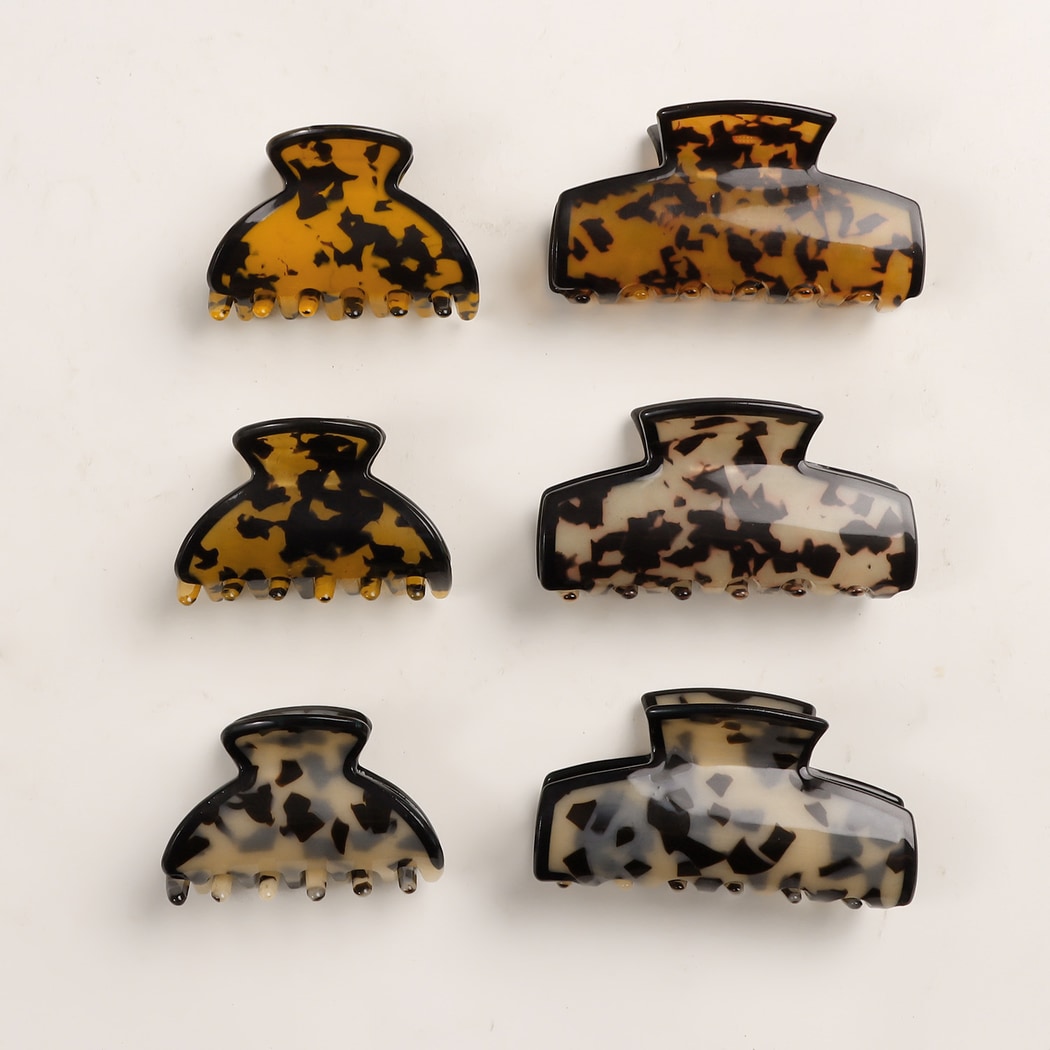 Beau - Retro Mottled Pattern Claw Clip
