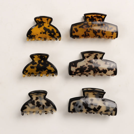 Beau - Retro Mottled Pattern Claw Clip