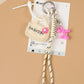 Keypus - Floral Mini Bag Cord Detail Alloy Keychain
