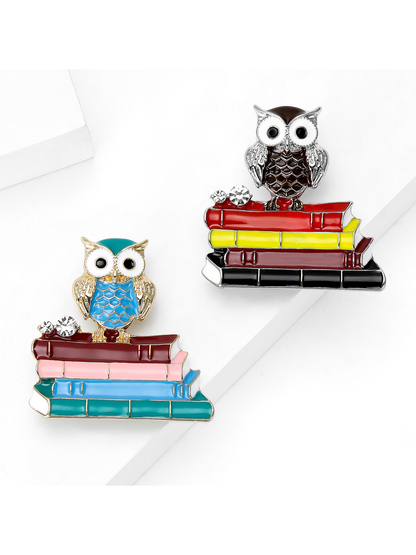 Brovia - Minimal Enamel Owl Decorative Pin Brooch
