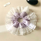 Gifty Sweet Minimalist Plaid Scrunchie displayed flat with visible elastic band