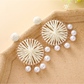 Earedge - Geometric Round Pendant Drop Earrings