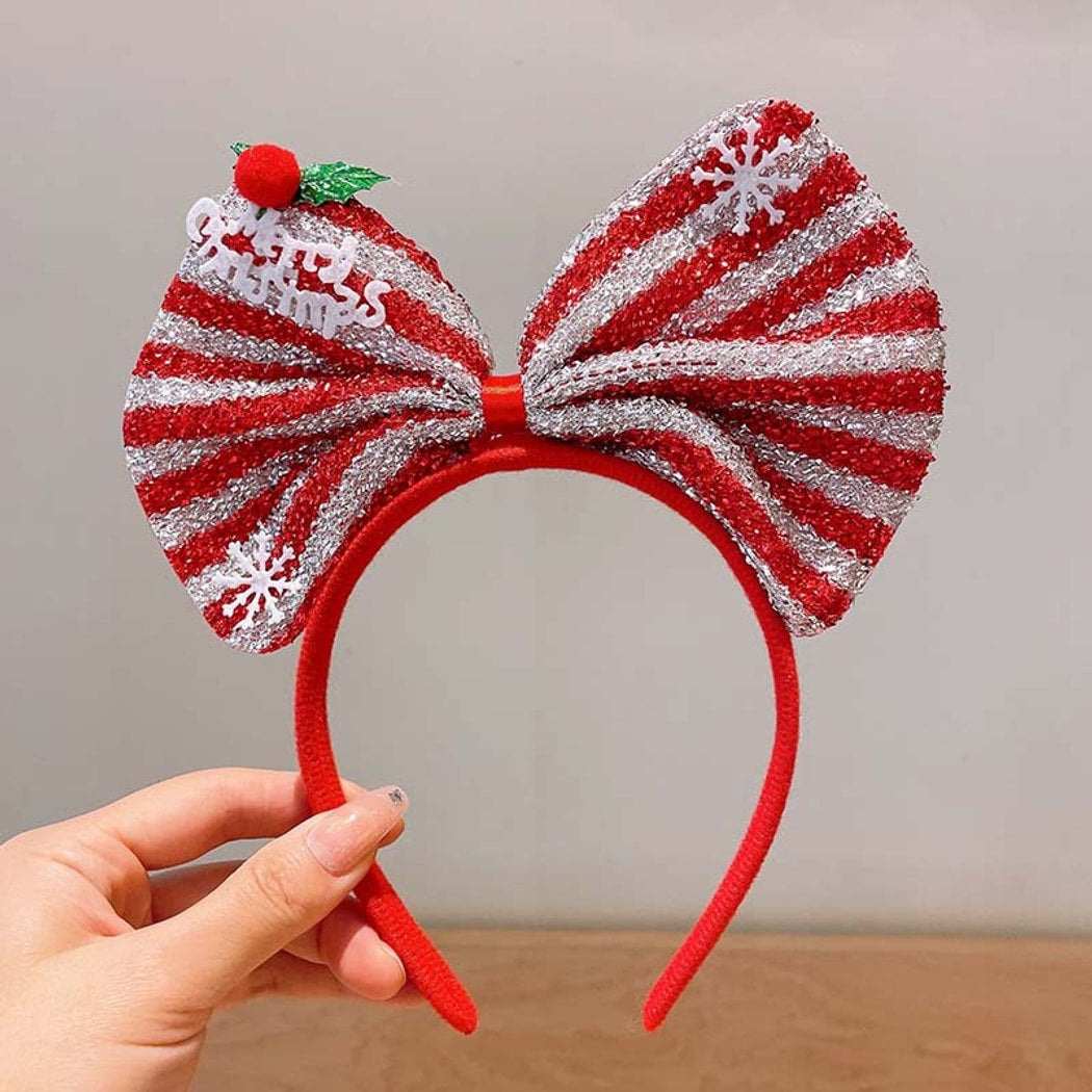 Gifty - Snowflake Detail Christmas Bow Headband