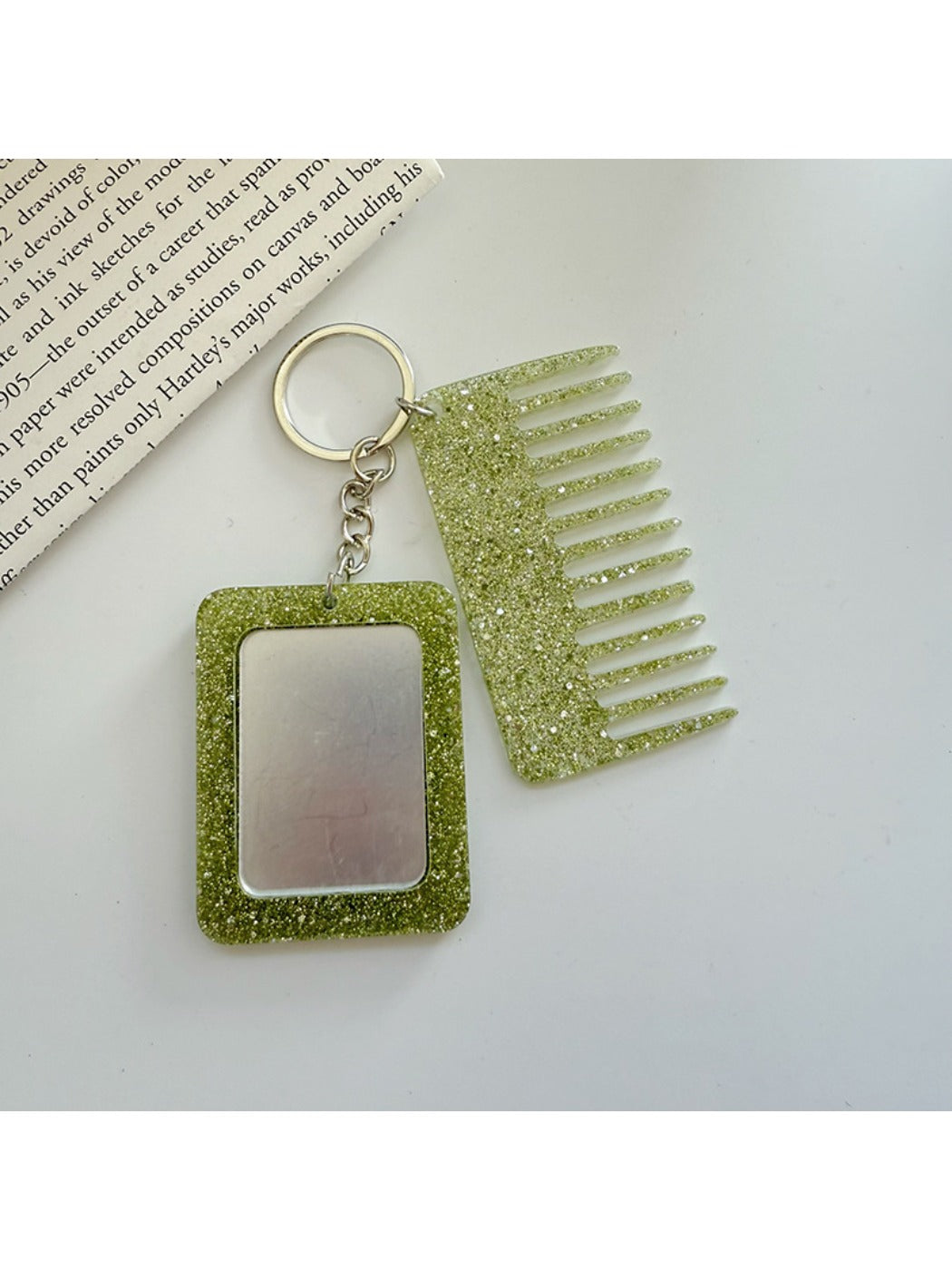 Keypus - Rectangular Glitter Comb Keychain