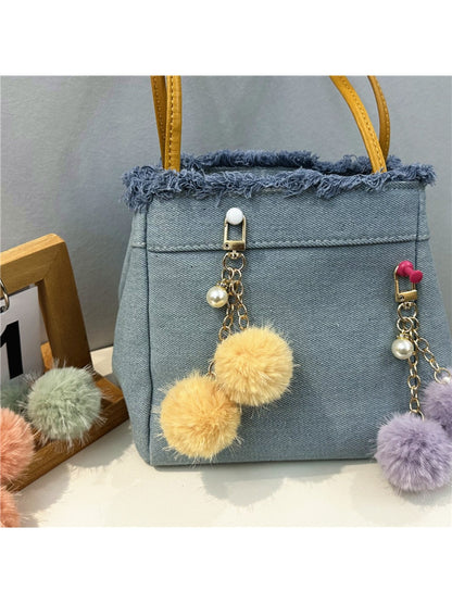 Keypus - Colorful Plush Pompom Bag Charm Keychain