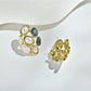 Earedge - Black And White Contrast Stud Earrings