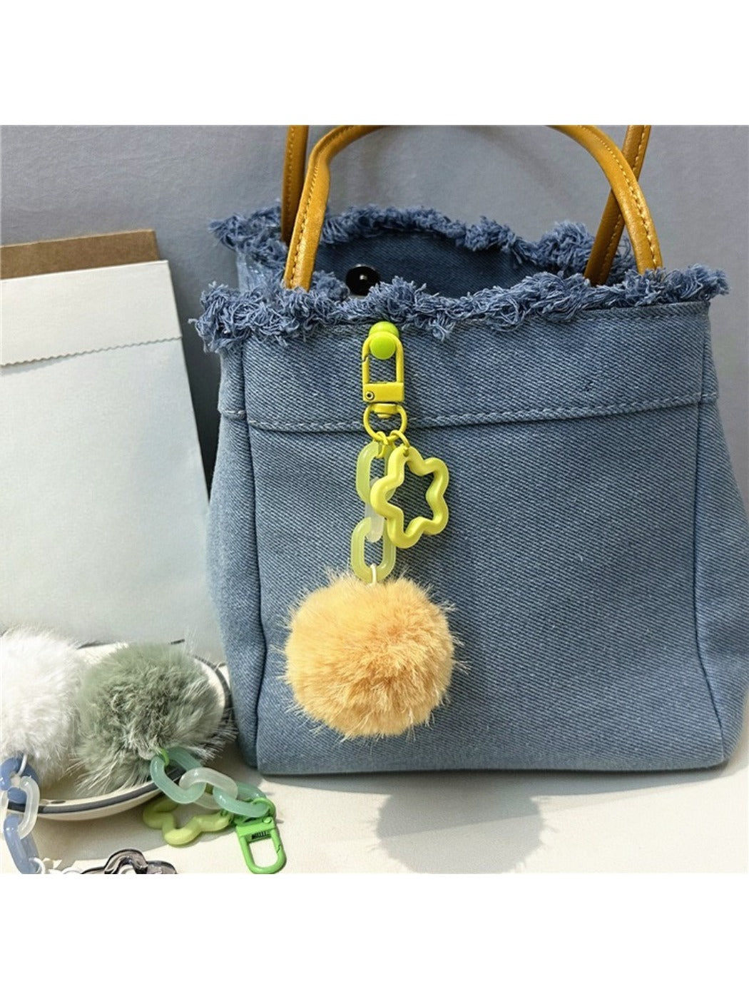 Keypus - Single Pompom Bag Charm Keychain