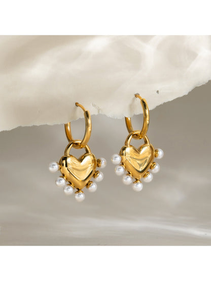 Earedge - Delicate Heart Pendant Drop Earrings