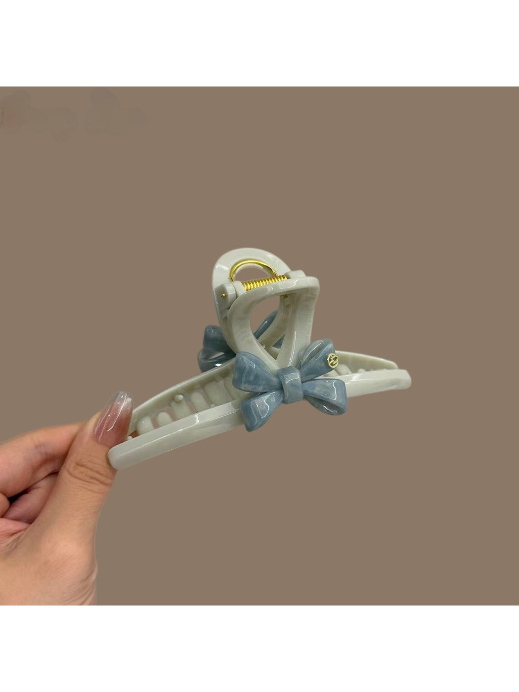 Beau - Blue Acetate Bow Shaped Hair Clip