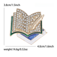 Brovia - Book Shape Enamel Rhinestone Fashion Brooch