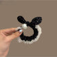 Gifty - Polka Dot Mesh Bow Lace Trim Scrunchie