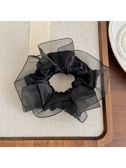 Gifty - Ruffled Mesh Pleated Style Scrunchie