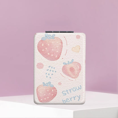 Mirroray - Strawberry Pattern Desktop Foldable Makeup Mirror