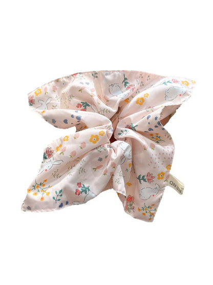 Gifty - Floral Square Scrunchie Large Hair Tie Bow