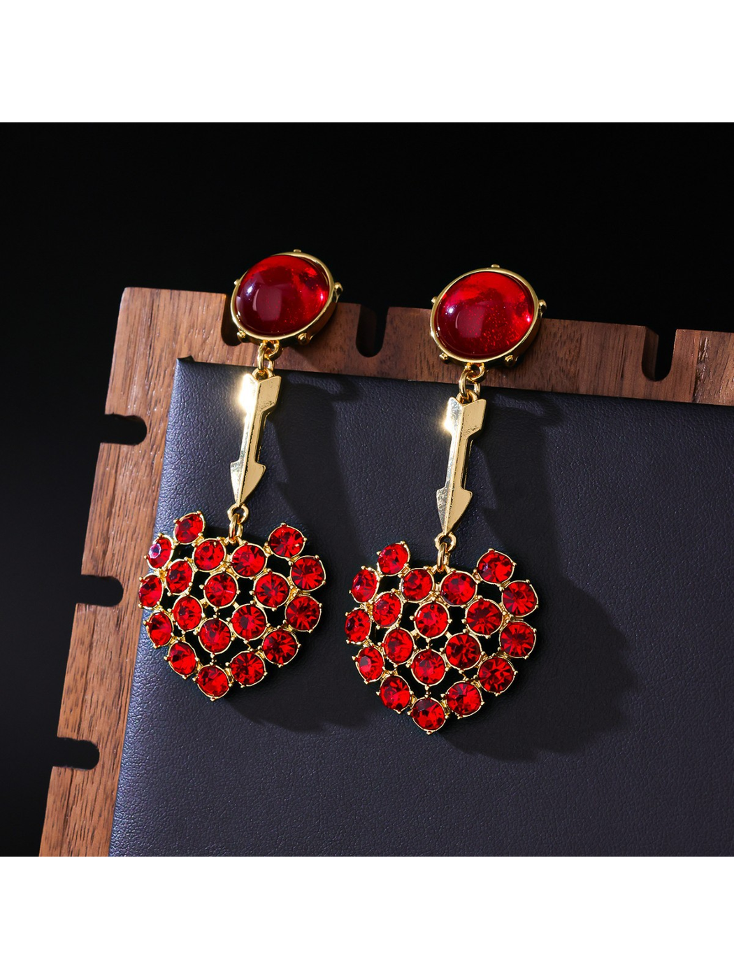 Earedge - Vintage Heart Drop Stud Earrings