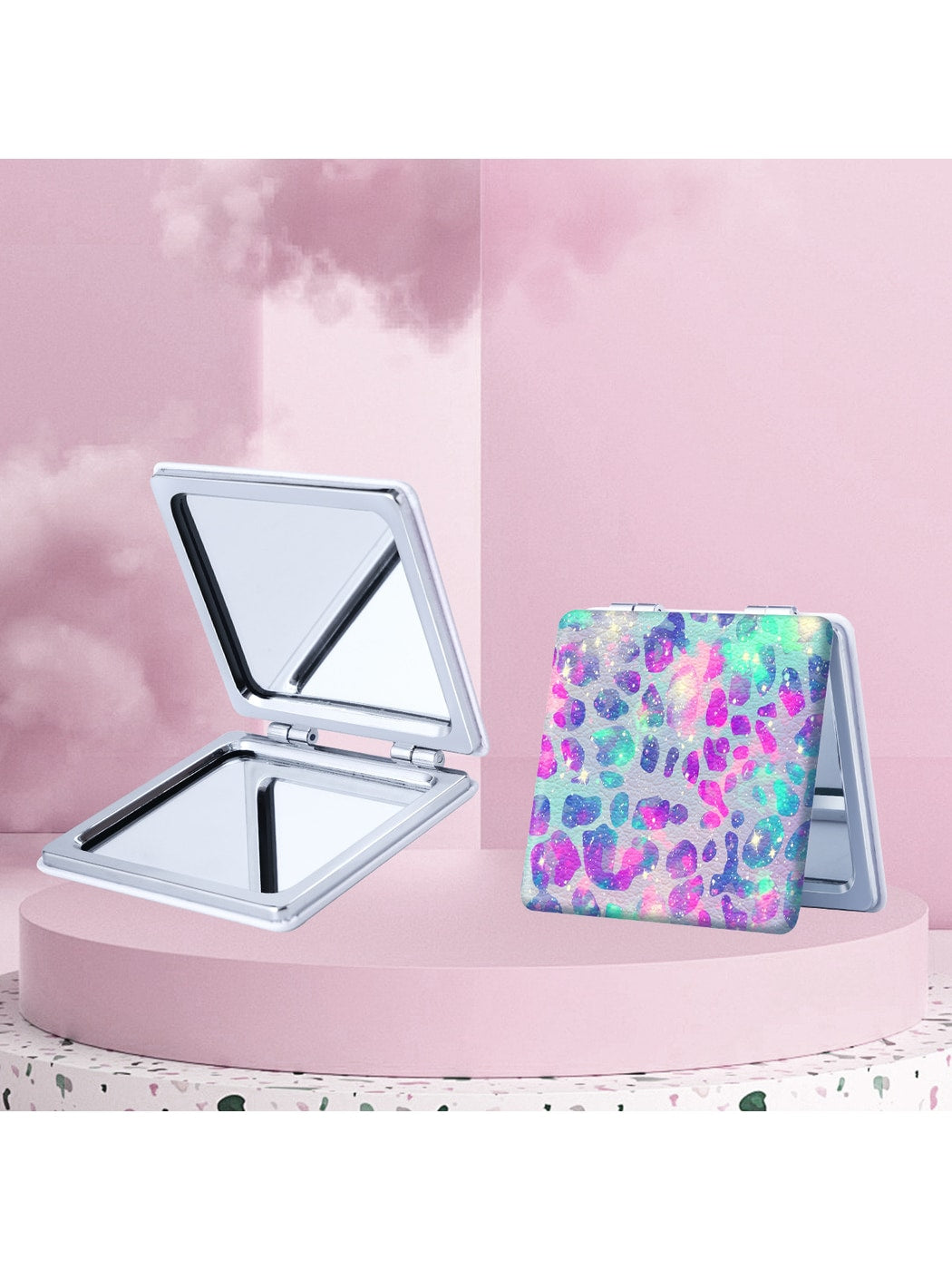 Mirroray - Y2K Style Animal Print Makeup Mirror