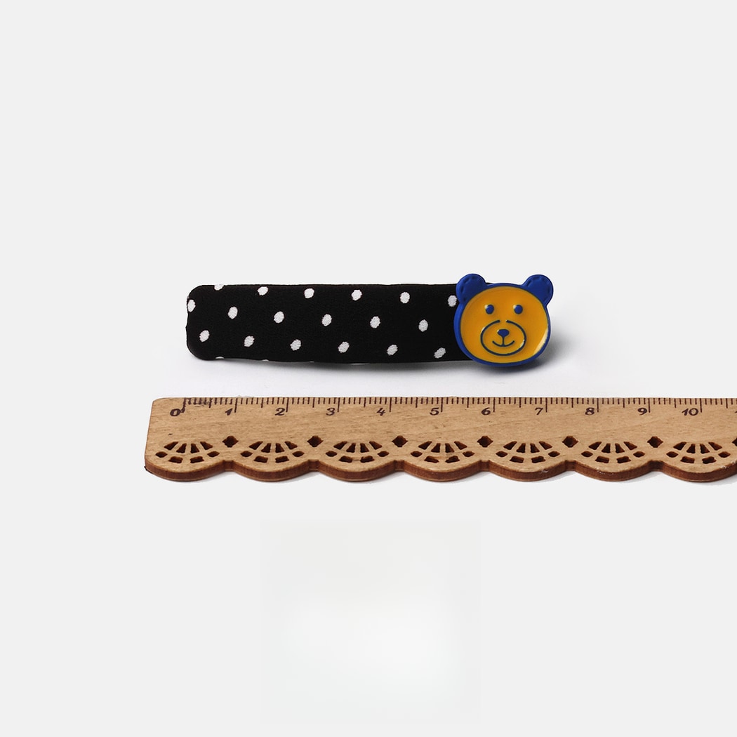 Beau - Polka Dot Bear Fabric Hair Clip
