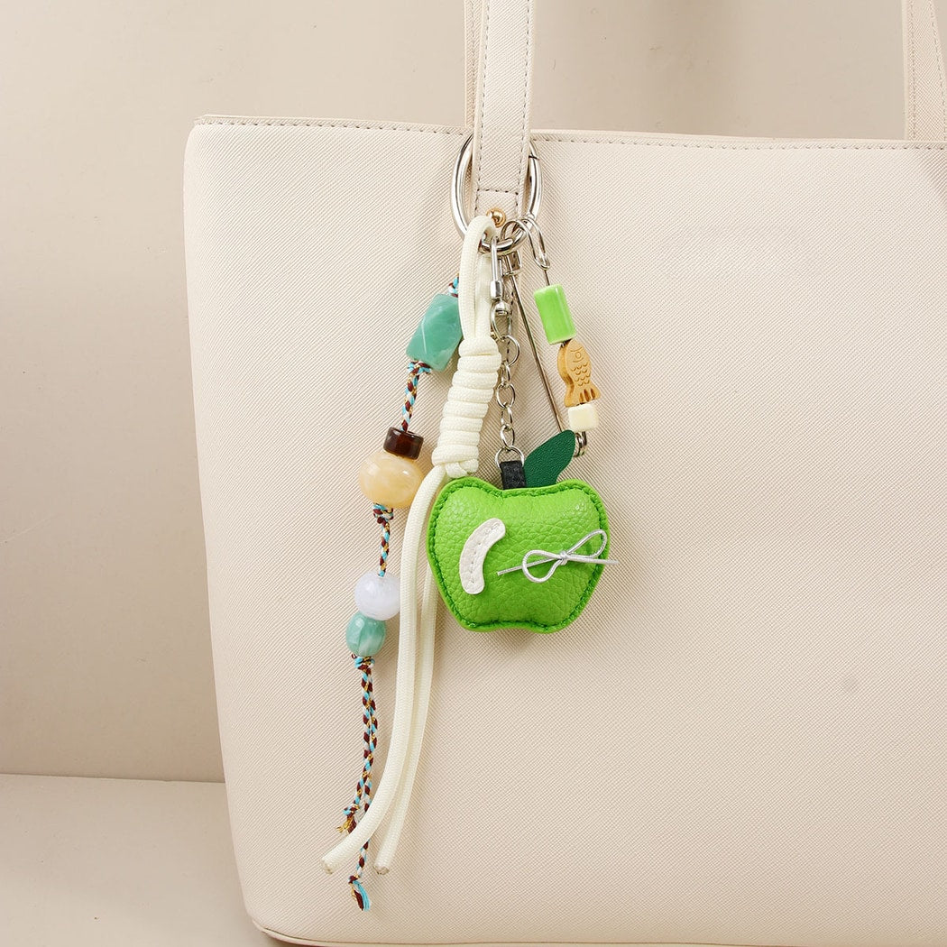 Keypus - Apple Motif Woven Cord Bag Charm Keychain
